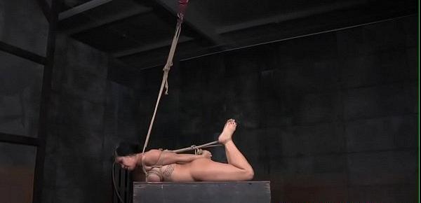  Restrained bdsm sub throated and toyed
